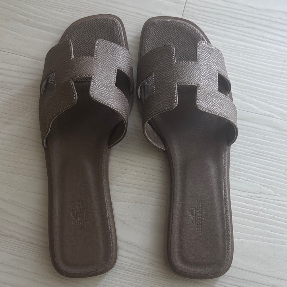 Women's Brown Slide Sandals Hermes